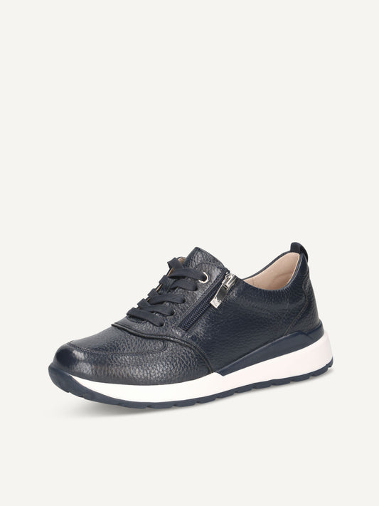 Caprice Women's 9-23765-46 Leather Lace-Up Sneaker Shoes Ocean Blue Deer