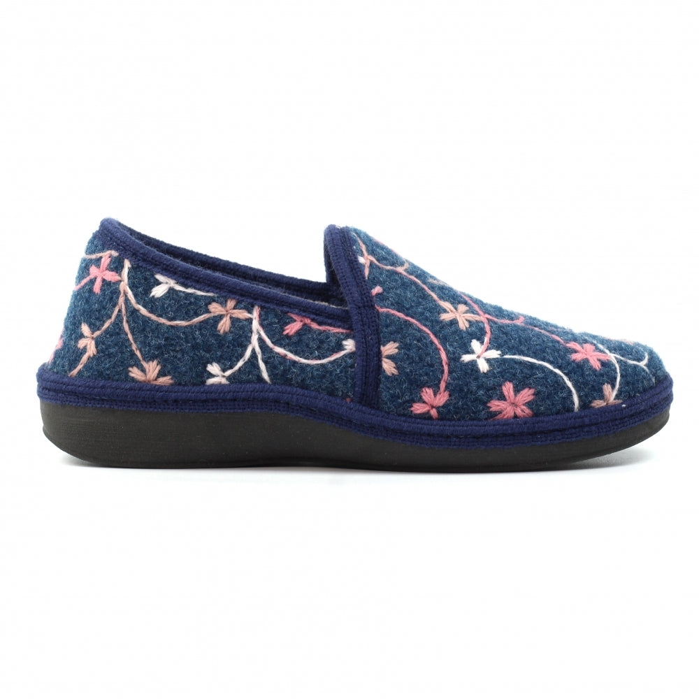 Lunar Women's KLS139 Gibson Slippers Navy Blue