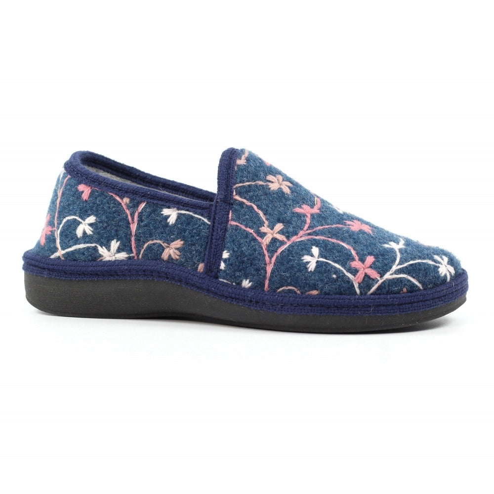 Lunar Women's KLS139 Gibson Slippers Navy Blue