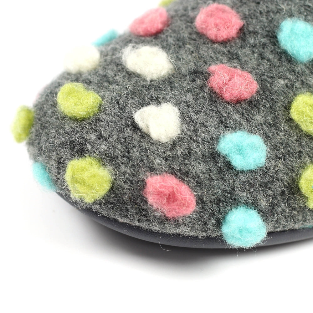 Lunar Women's KLA125 Helix Polka Dot Slippers Grey