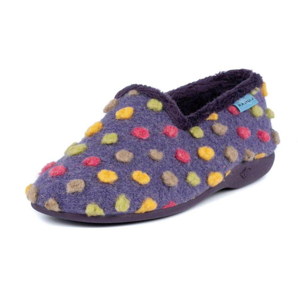 Lunar Women's KLA125 Helix Polka Dot Slippers Purple