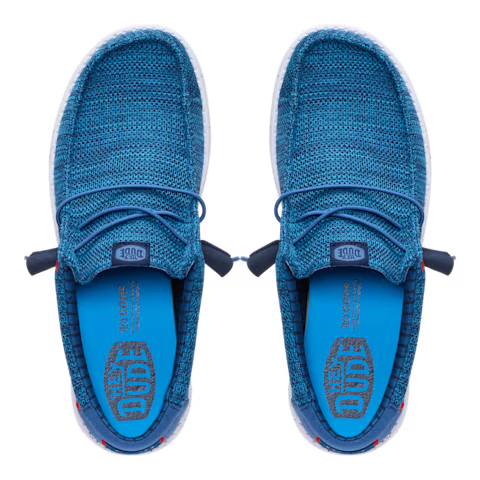 Hey Dude Men's 41898 Wally Stretch Sox Trainers Ensign Blue / Multi