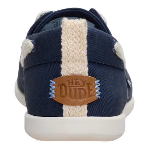 Hey Dude Women's Harbor Breeze Low Twill Boat Shoes Navy Blue