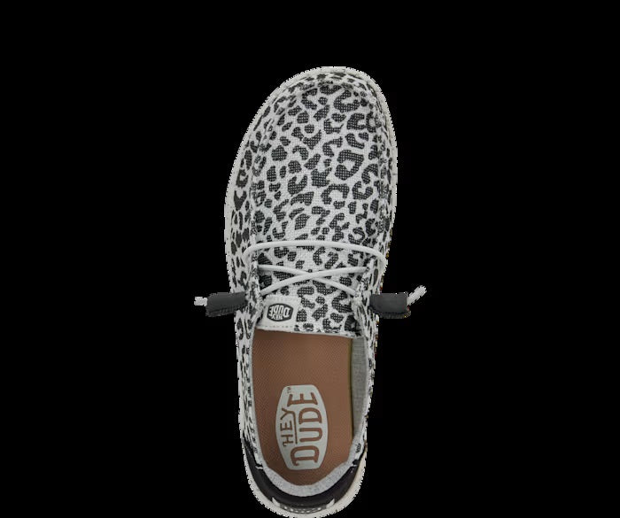 Hey Dude Women's Wendy Leopard Print Trainers Black/Grey