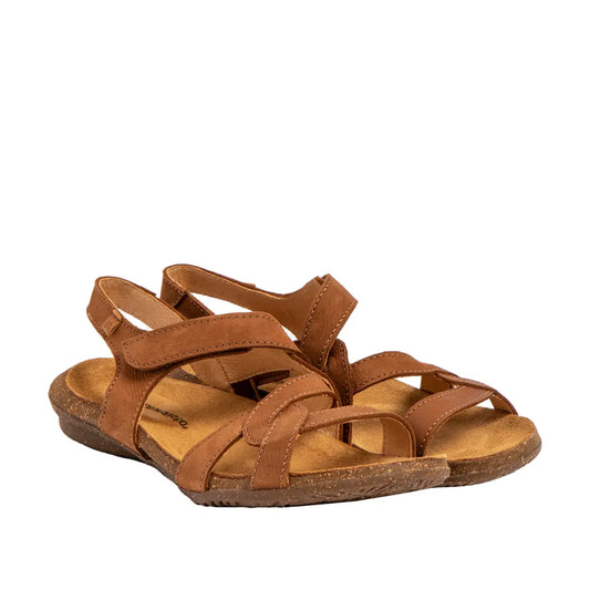 El Naturalista Women's N5079 Nubuck Leather Comfort Sandals Pleasant Wood Brown
