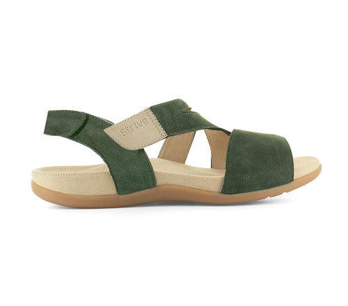 Strive Women's Jinny Nubuck Leather Sandals Verte Green