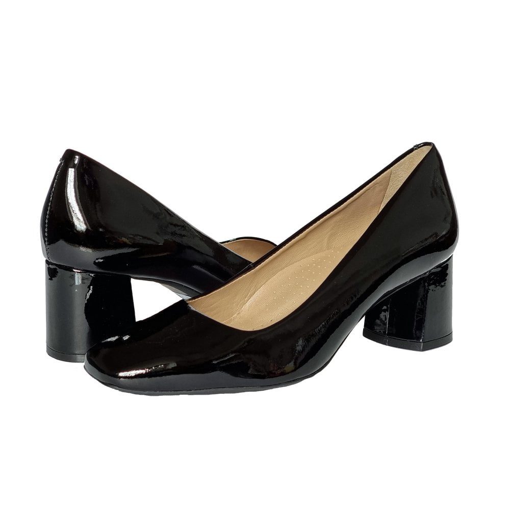 Maria Lya Women's Daisy Patent Leather Court Shoes Black