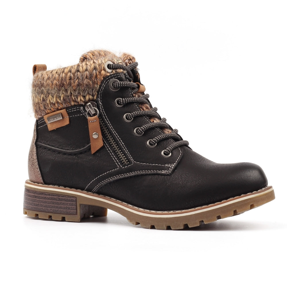 Lunar Women's GLB123 Millie Waterproof Ankle Boot Black