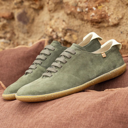 El Naturalista Unisex N296 Nubuck Leather Comfort Trainers Lavado Green