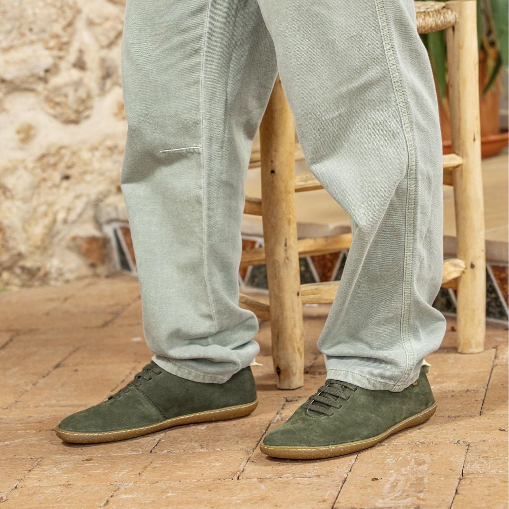 El Naturalista Unisex N296 Nubuck Leather Comfort Trainers Lavado Green