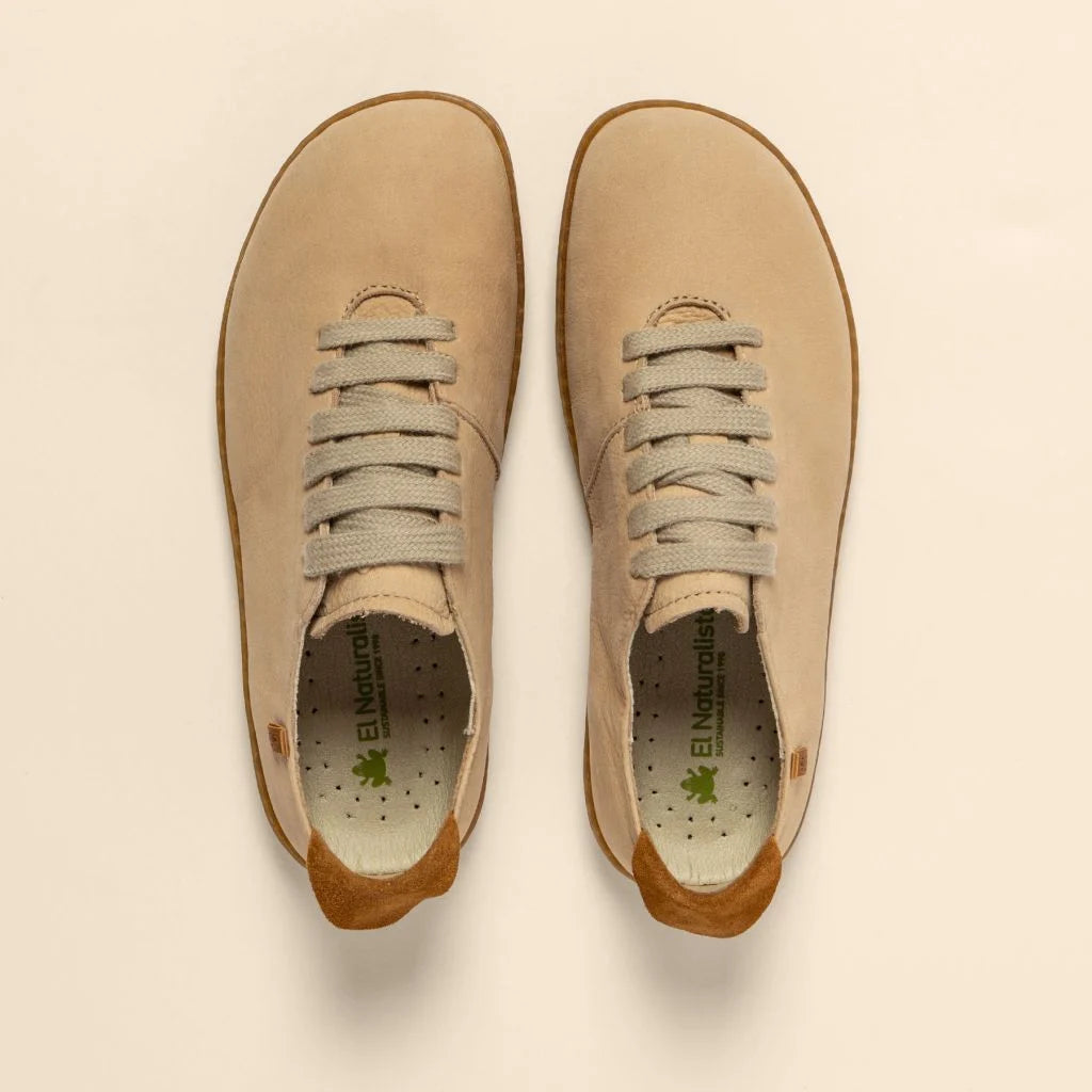 El Naturalista Unisex N296 Nubuck Leather Comfort Trainers Cream