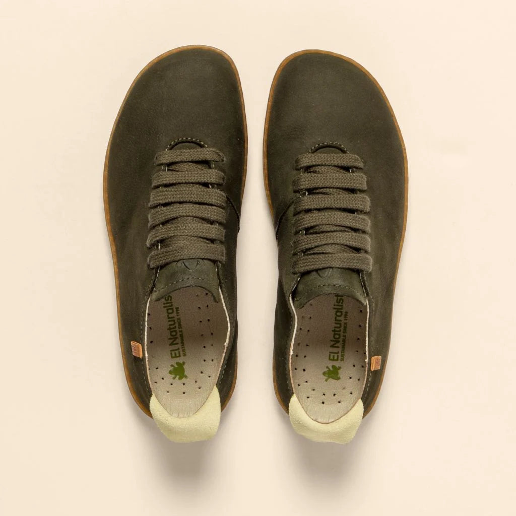 El Naturalista Unisex N296 Nubuck Leather Comfort Trainers Lavado Green