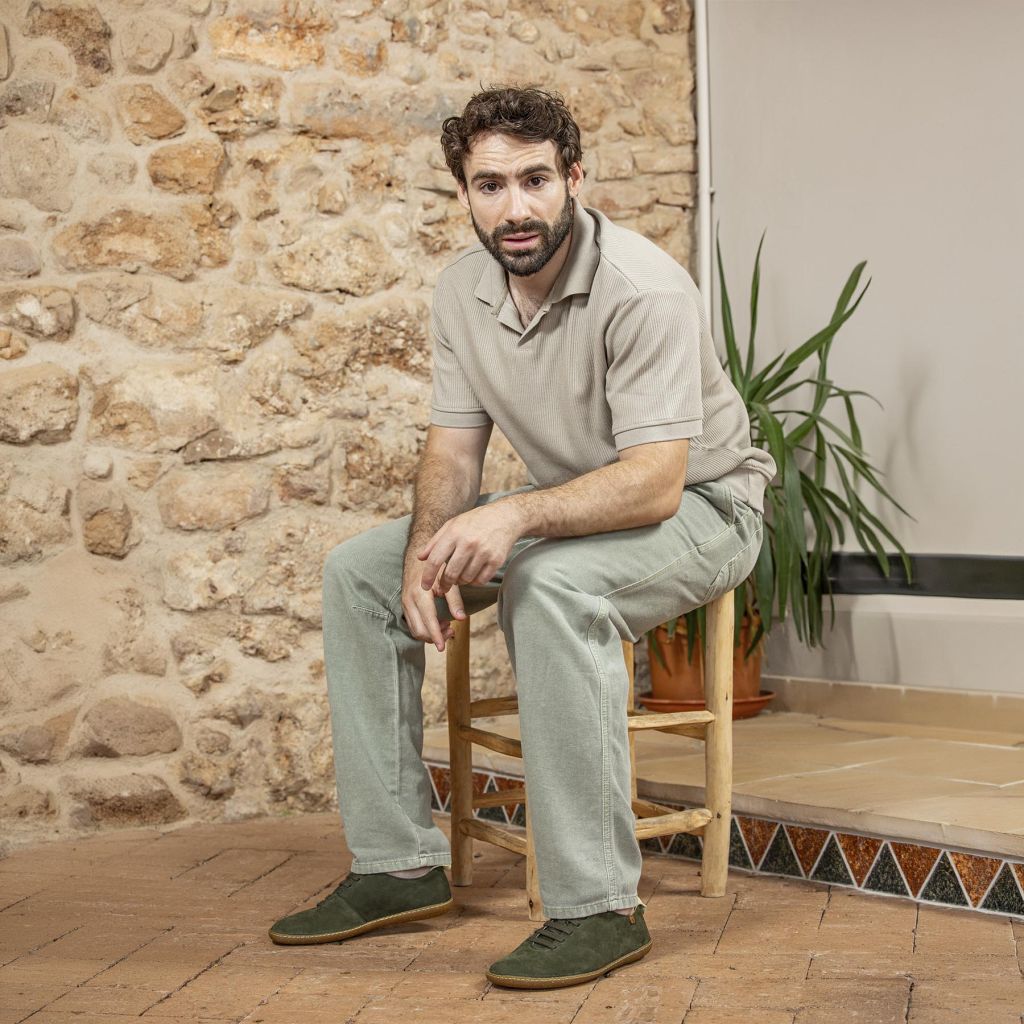 El Naturalista Unisex N296 Nubuck Leather Comfort Trainers Lavado Green