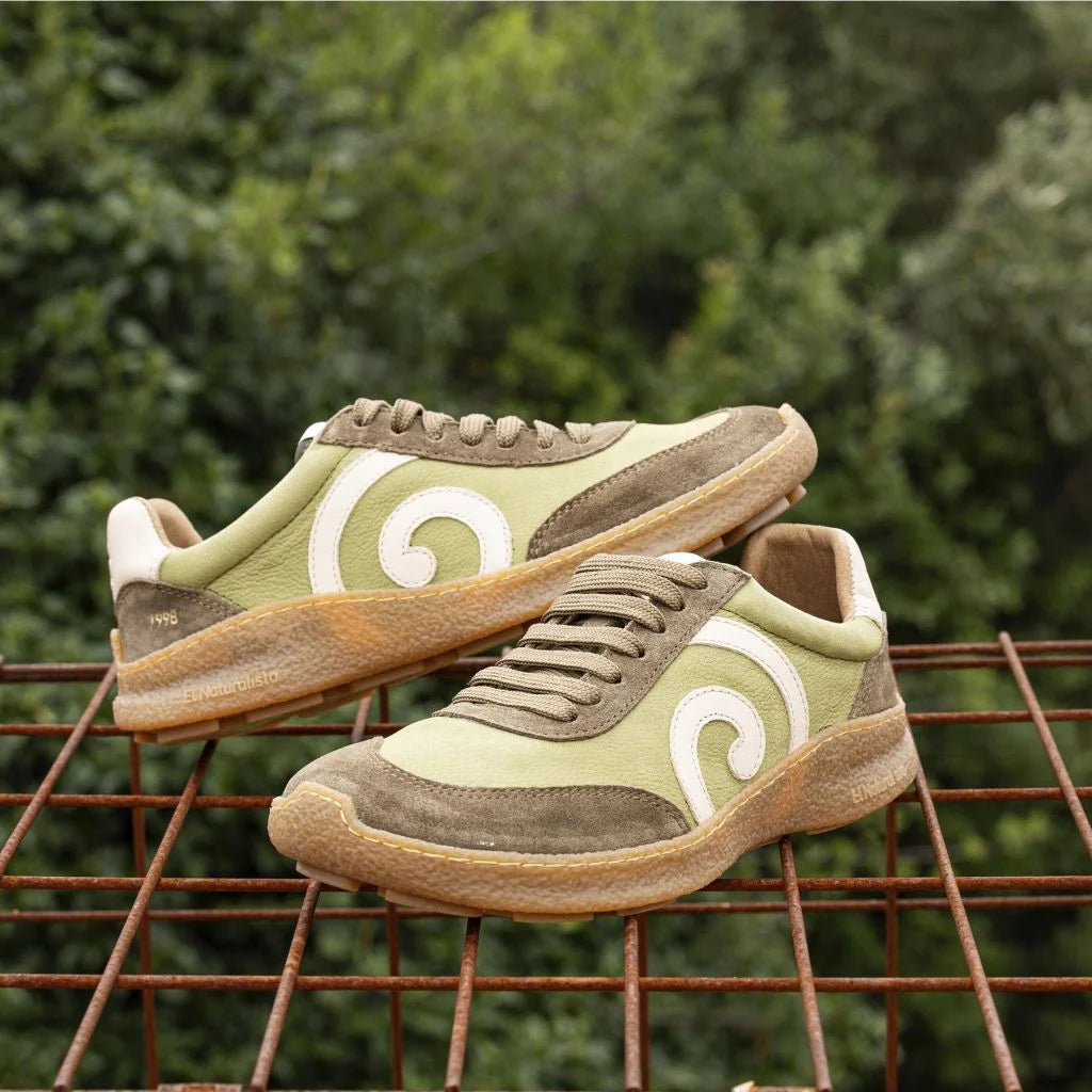 El Naturalista Unisex N5435 Nubuck Leather Comfort Trainers Liken Green