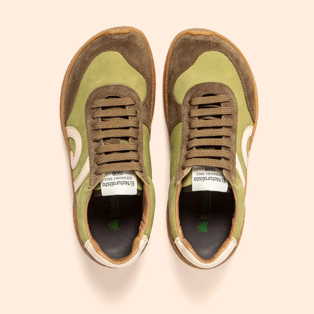 El Naturalista Unisex N5435 Nubuck Leather Comfort Trainers Liken Green