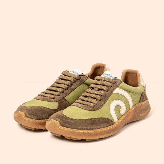 El Naturalista Unisex N5435 Nubuck Leather Comfort Trainers Liken Green
