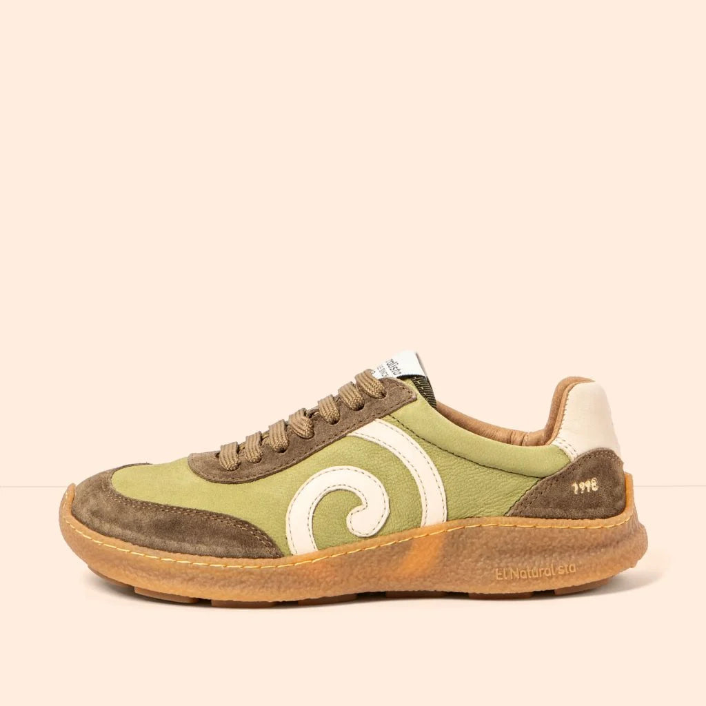 El Naturalista Unisex N5435 Nubuck Leather Comfort Trainers Liken Green