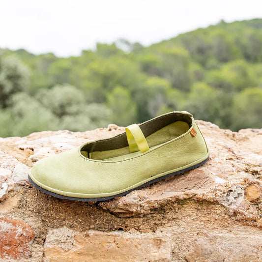 El Naturalista Women's N5670 Nubuck Leather Comfort Slip-Ons Liken Green