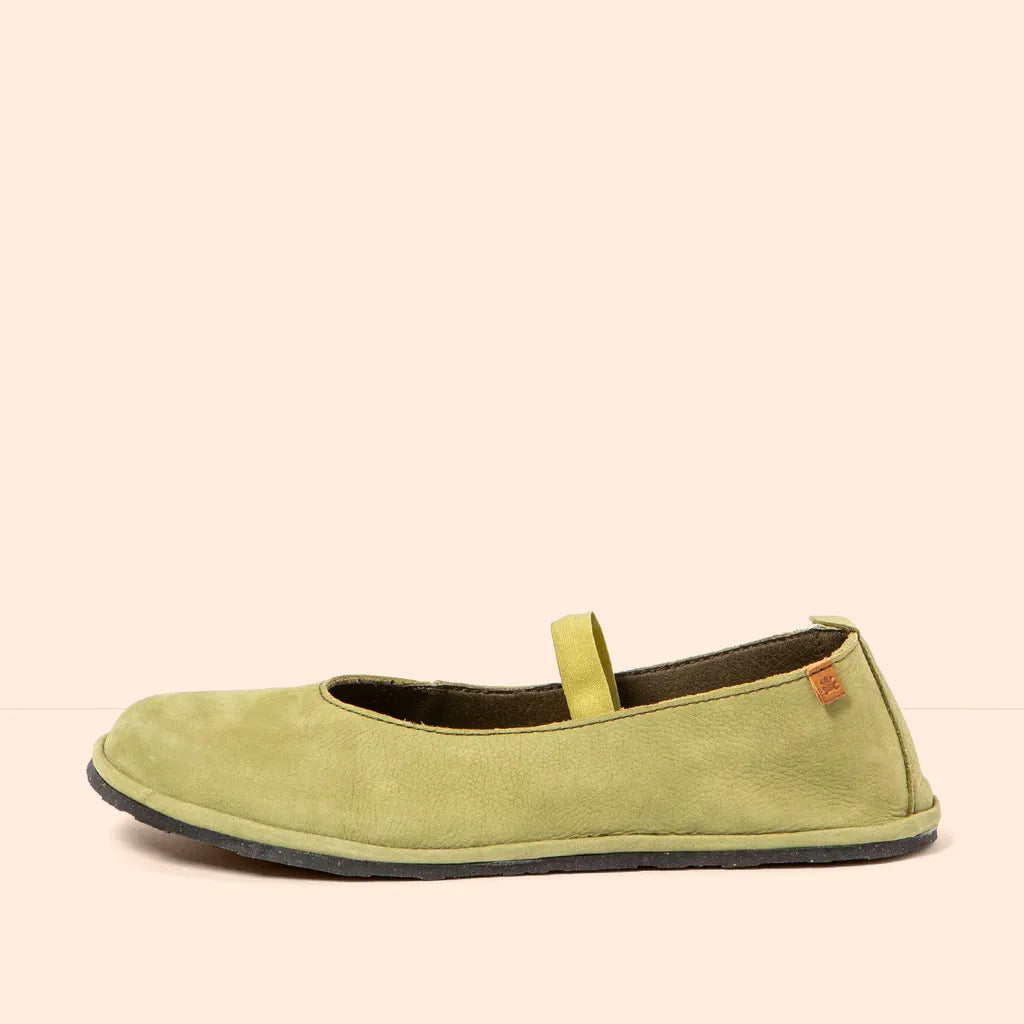 El Naturalista Women's N5670 Nubuck Leather Comfort Slip-Ons Liken Green
