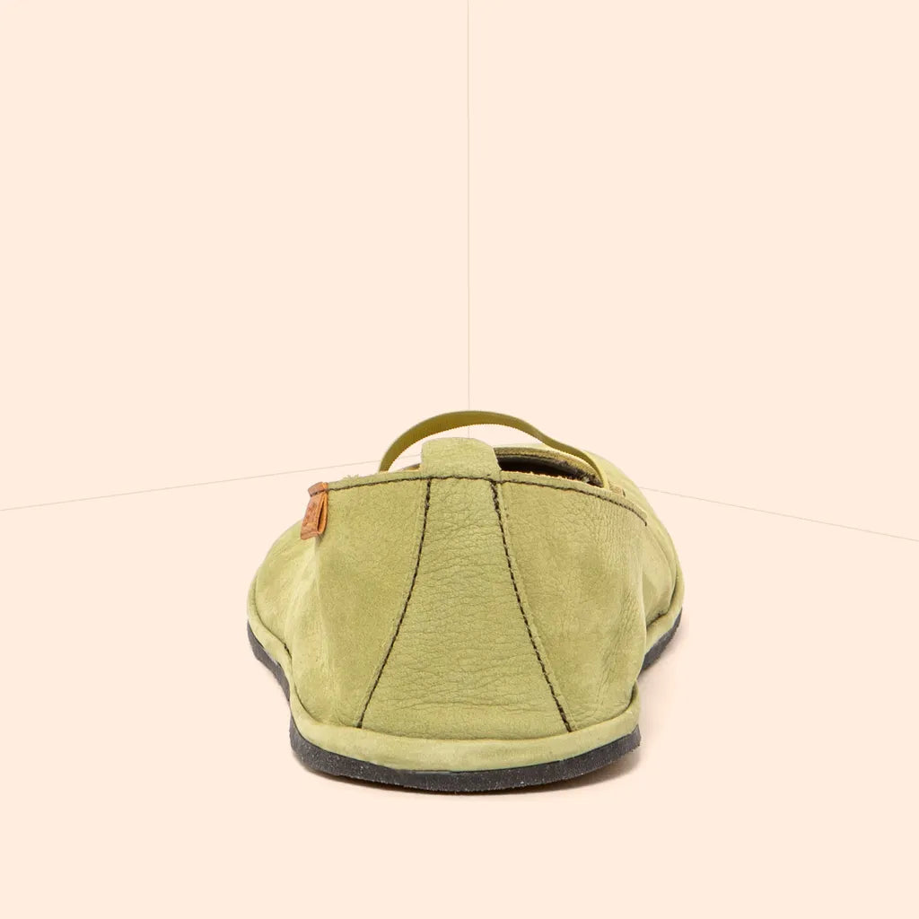El Naturalista Women's N5670 Nubuck Leather Comfort Slip-Ons Liken Green