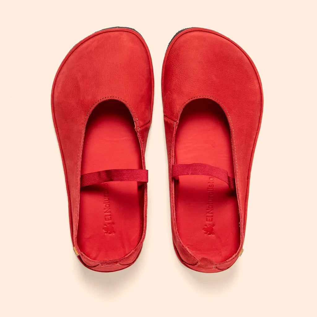 El Naturalista Women's N5670 Nubuck Leather Comfort Slip-Ons Tibet Red