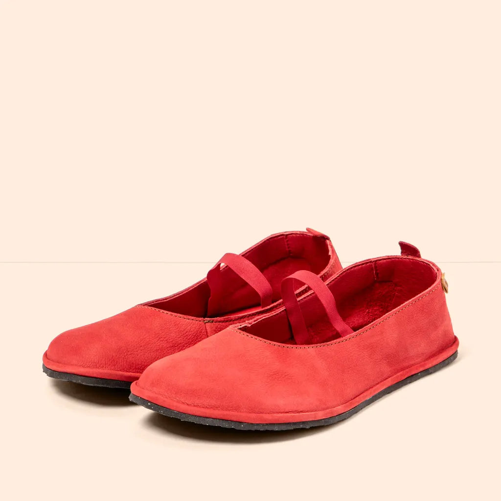 El Naturalista Women's N5670 Nubuck Leather Comfort Slip-Ons Tibet Red
