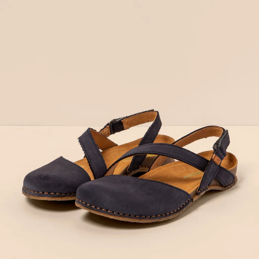 El Naturalista Women's N5813 Leather Comfort Sandals Pleasant Ocean Blue