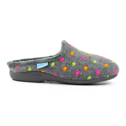 Lunar Women's KLA221 Peanut Mule Slippers Grey