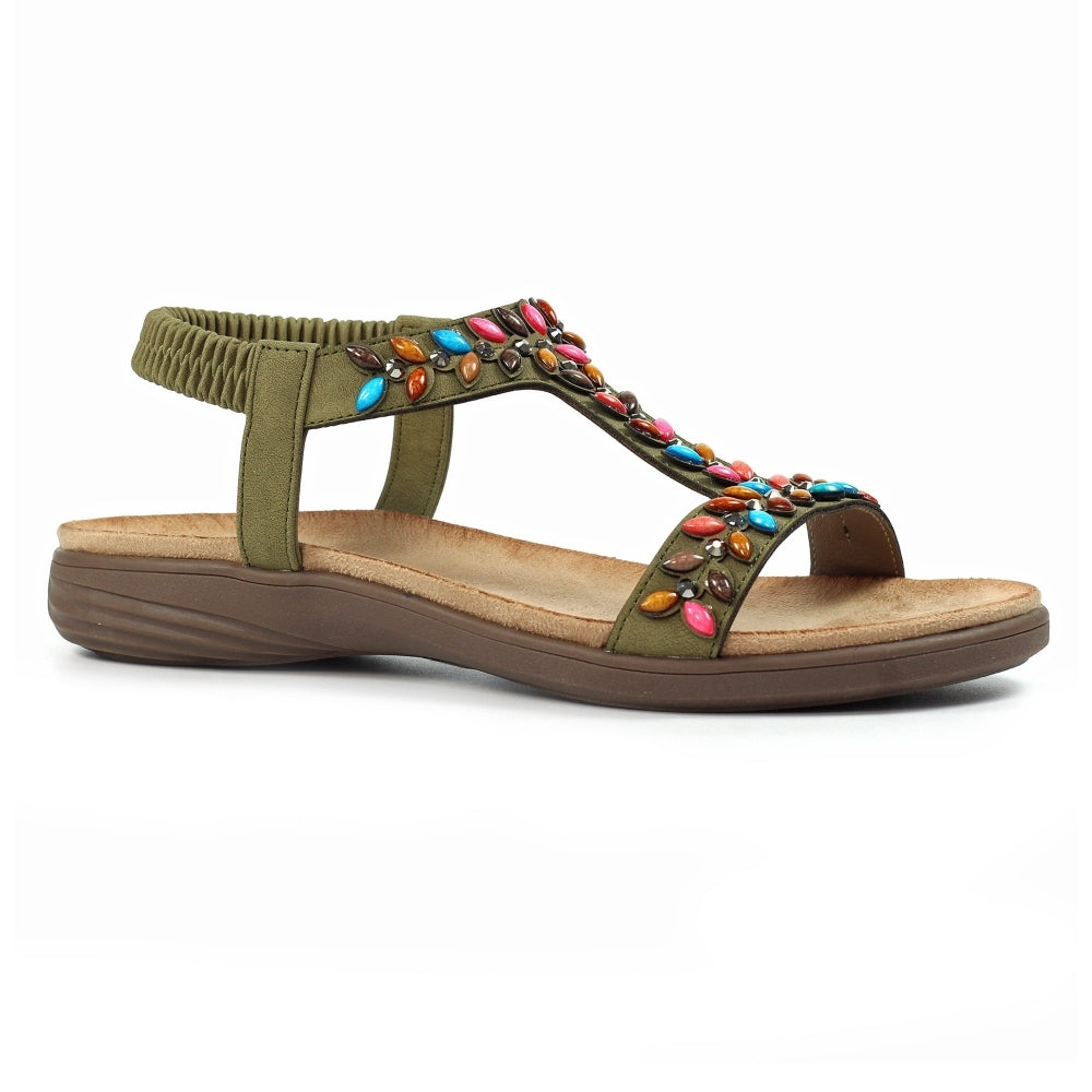 Lunar Women's JLH504 Ravello Sandals Khaki