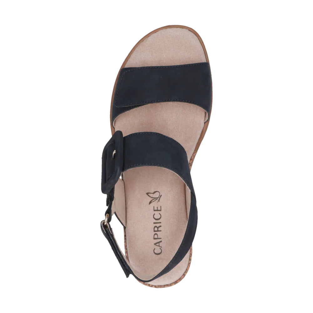 Caprice Women's 9-28753-42 Leather Nubuck Sandals Ocean Blue