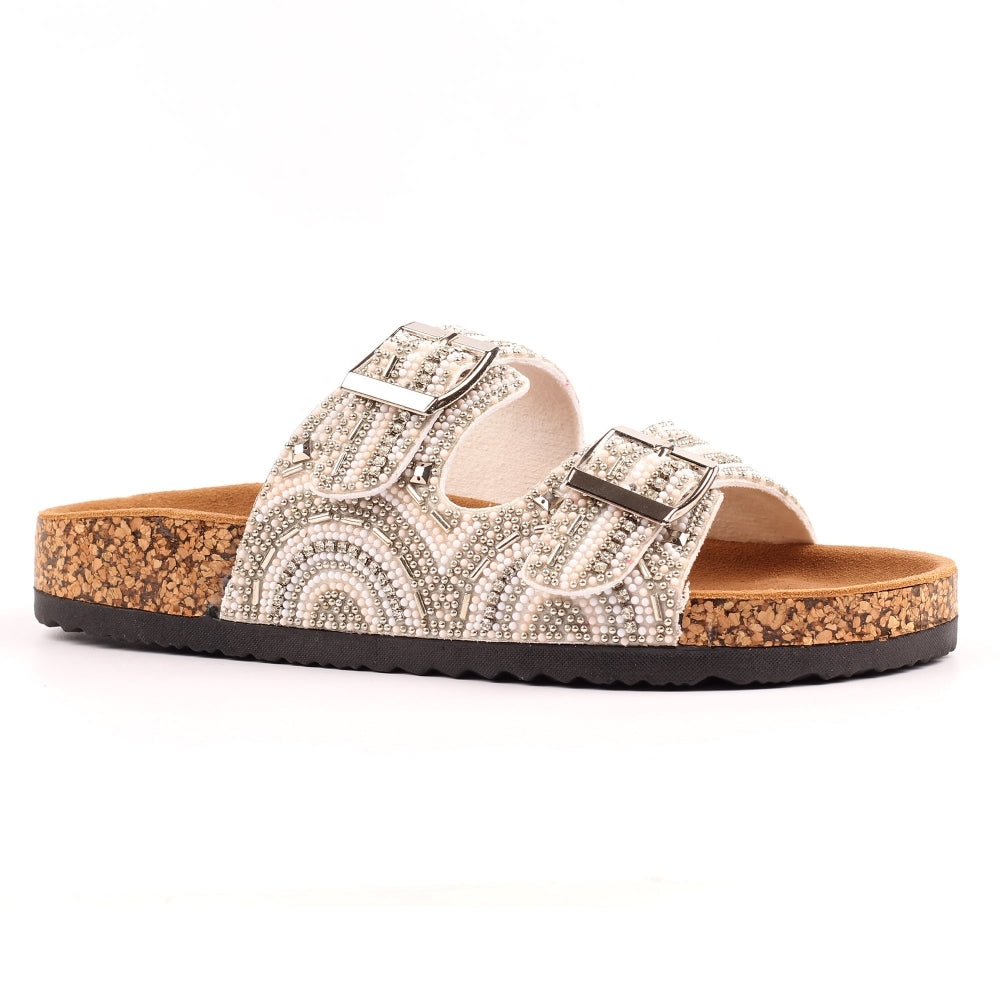 Lunar Women's JLC010 PK Skyrise Sandals White