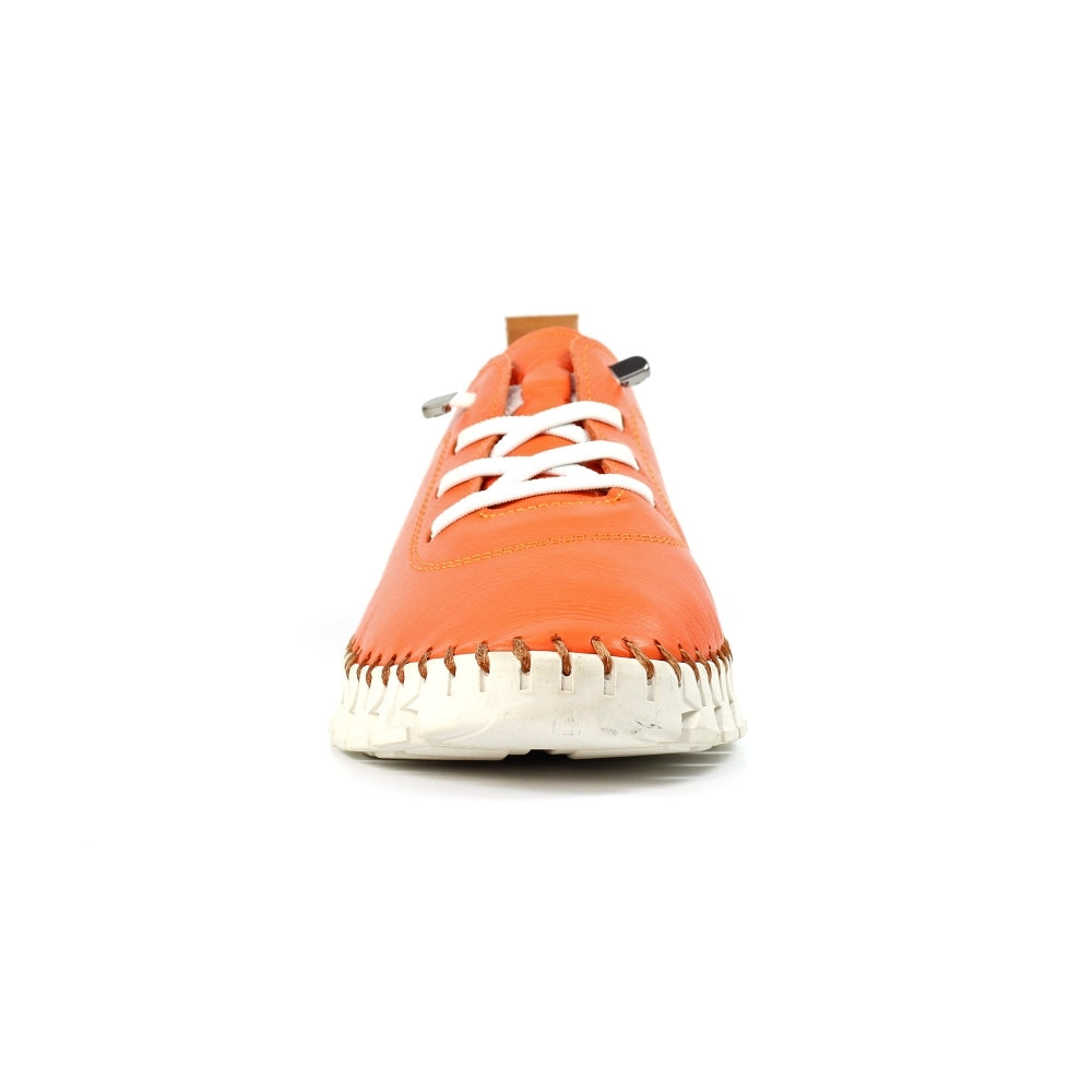 Lunar Women's FLE046 St Austell Leather Plimsol Sneakers Orange