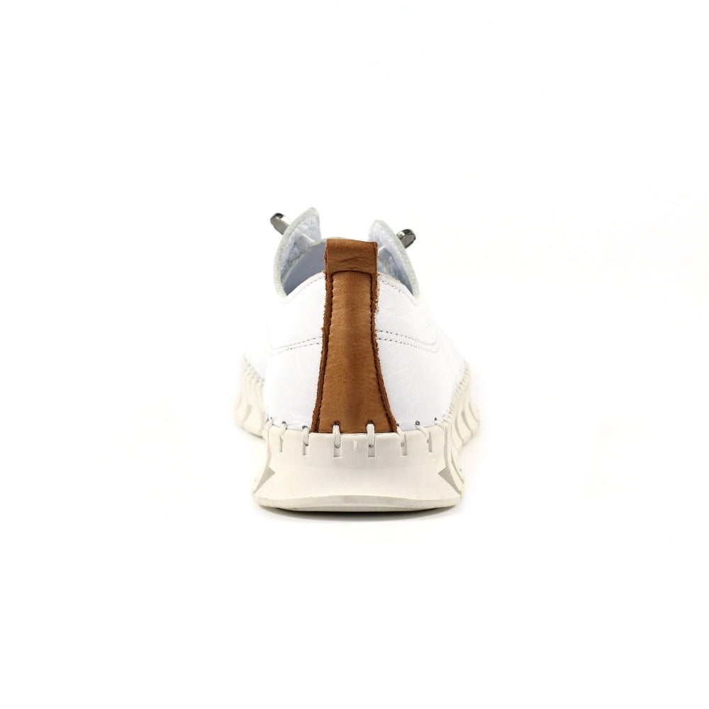 Lunar Women's FLE046 St Austell Leather Plimsoll Shoes White