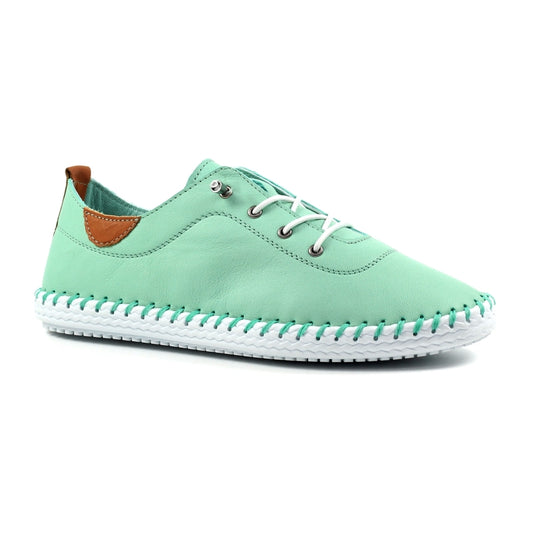 Lunar Women's FLE030 St Ives Leather Trainers Mint Green