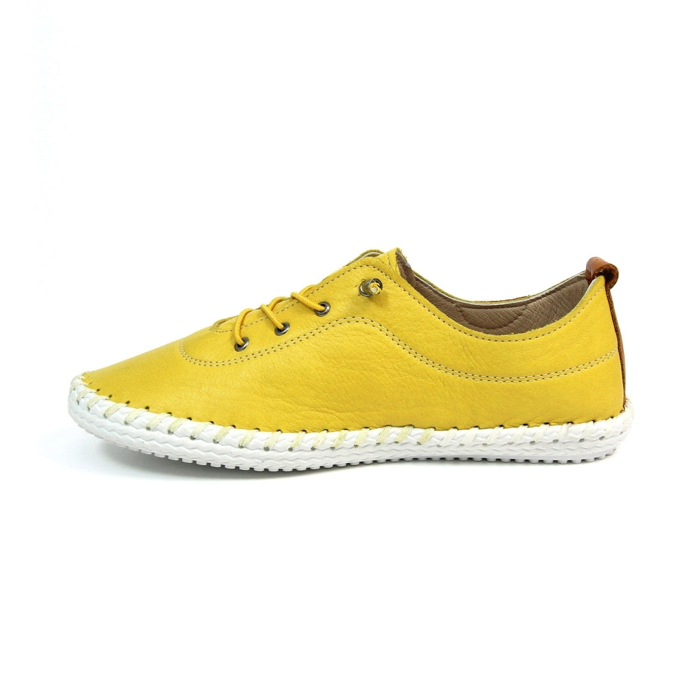 Lunar Women's FLE030 St Ives Leather Trainers Yellow