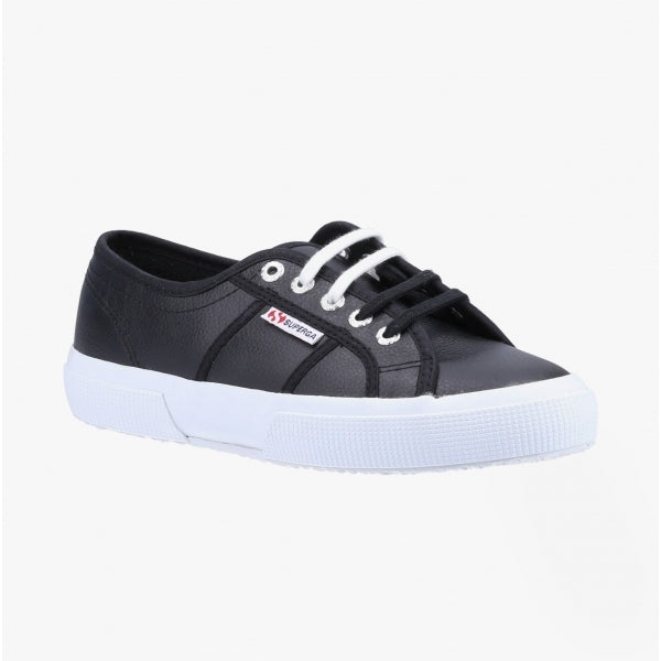 Superga Women's 2750 Tumbled Leather Classic Sneakers Black White