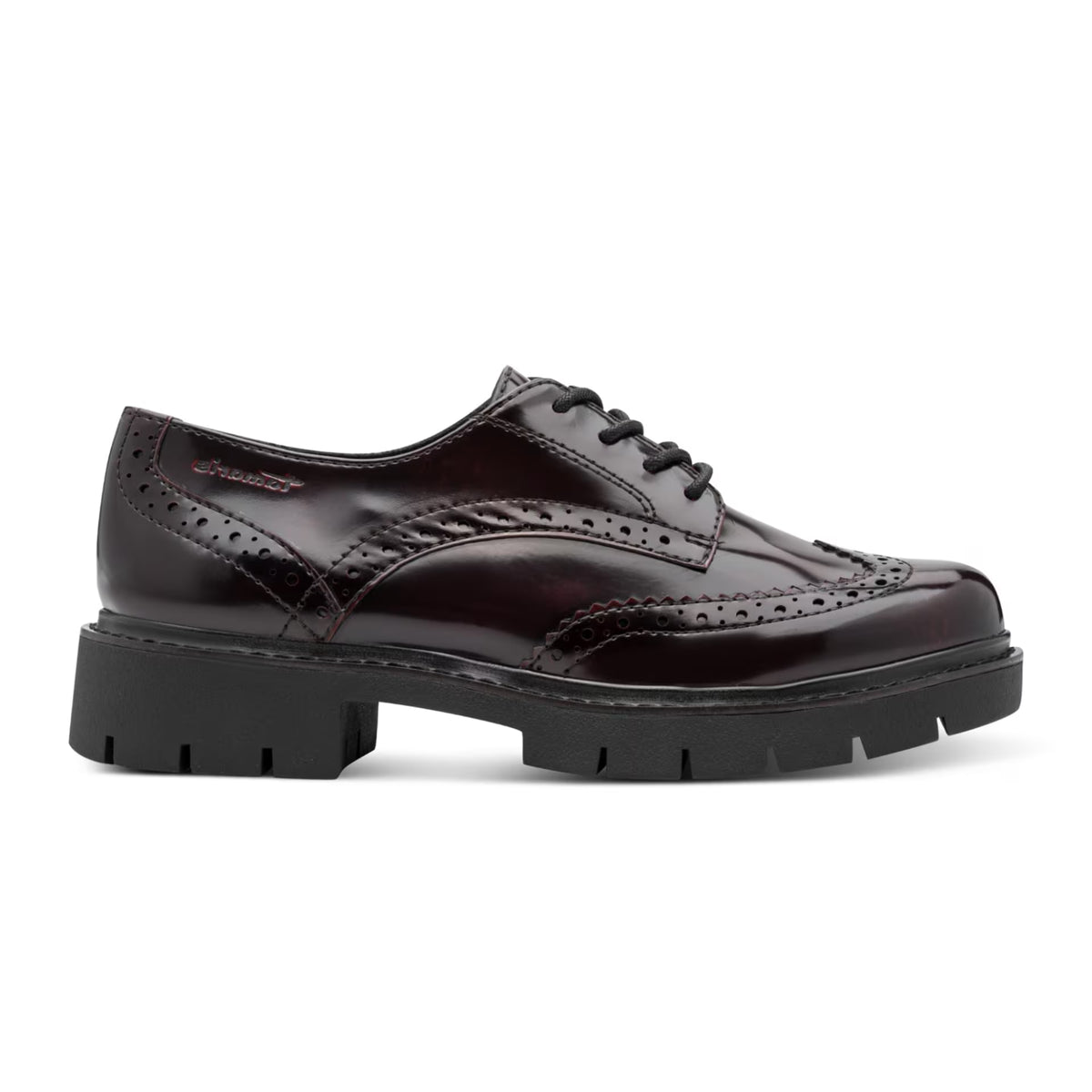 Tamaris Women's 8-83711-47 Wide Fit Lace-Up Elegant Brogue - Bordeaux Brown
