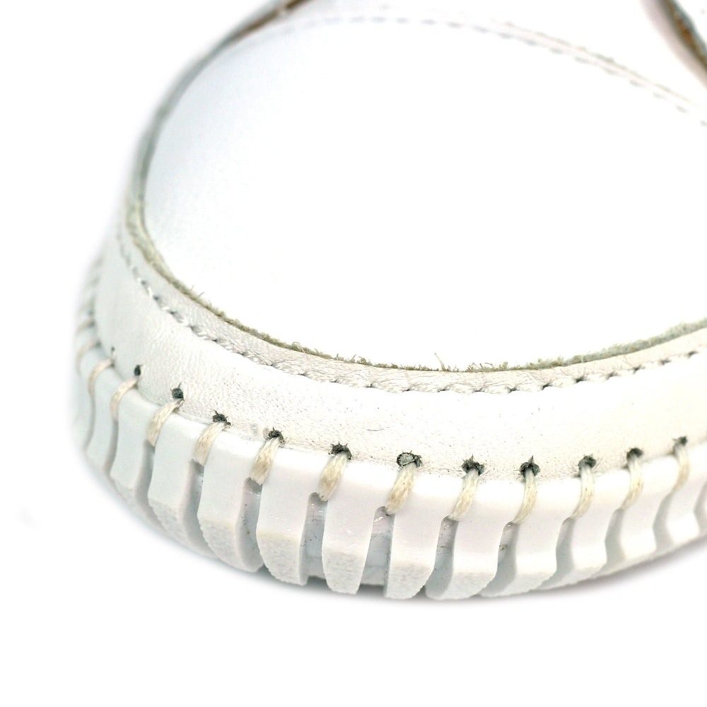 Lunar Women's FLK039 Truffle II Leather Plimsoll Shoes White