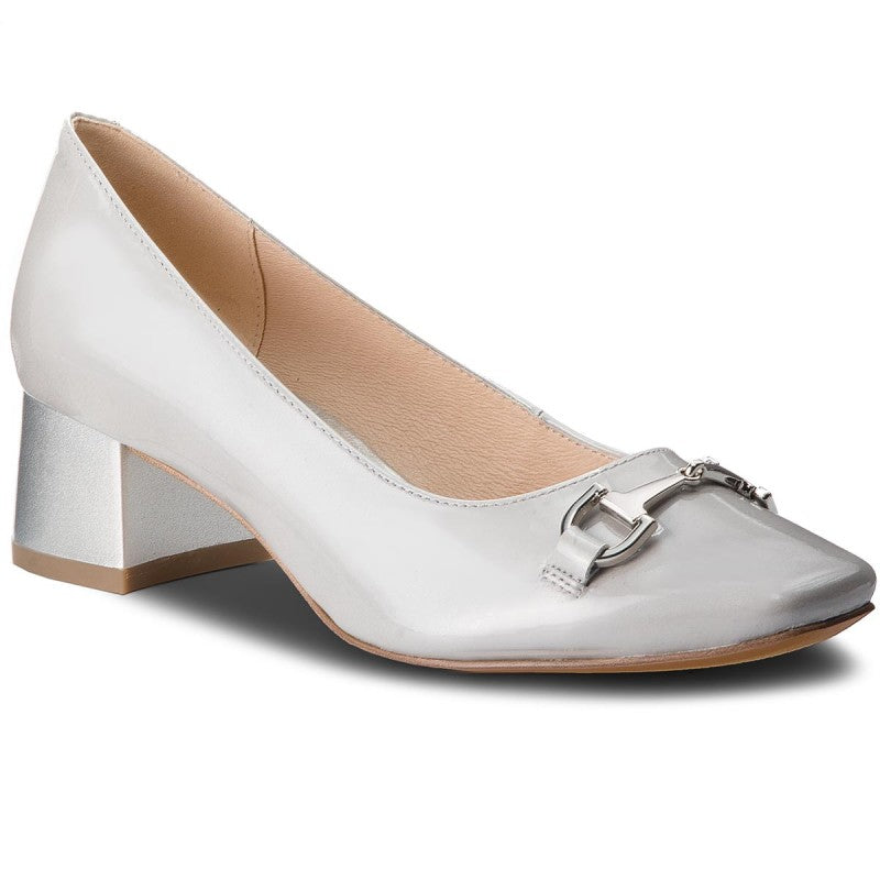 Caprice Women's 22314 Leather Heel Shoes Grey Patent