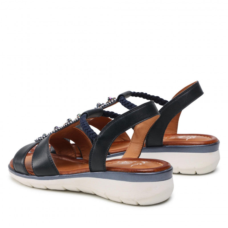 Ara Women's 12-23614 Nappa Wedge Heel Sandals Blue