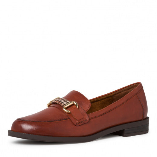 Tamaris Women's 1-24201-25 Leather Slipper Loafer Shoes Cinnamon