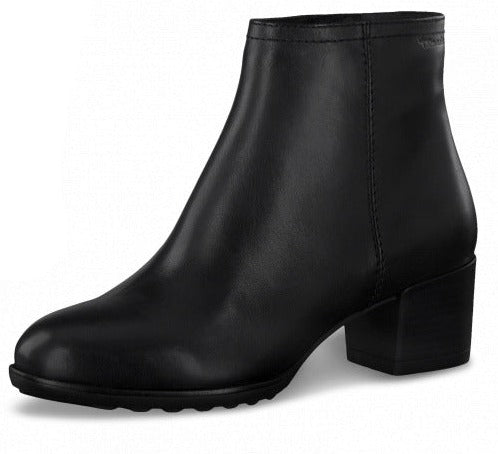 Tamaris Women's 1-25307-25 Leather Zip Ankle Boots Black
