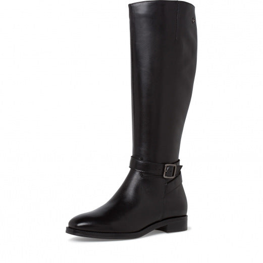 Tamaris Women's 1-25541-25 Leather Knee High Boots Black