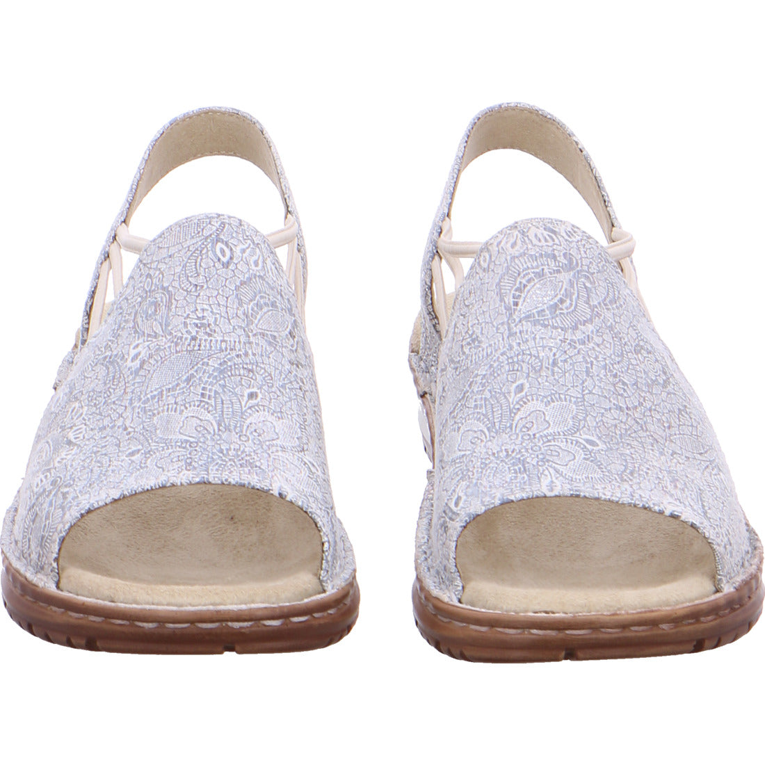 Ara Women's Hawaii 12-27241 Suede Wedge Heel Sandals Silver