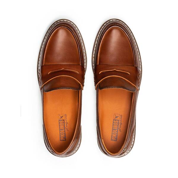 Pikolinos Women's Aldaya W8J-3541 Leather Loafer Shoes Cuero Brown