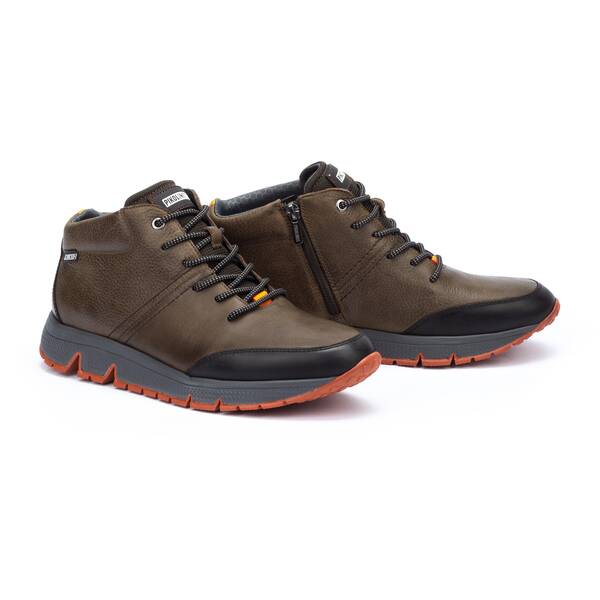 Pikolinos Men's Ferrol M9U-8069NOC1 Leather Sneaker Shoes Kaki Brown
