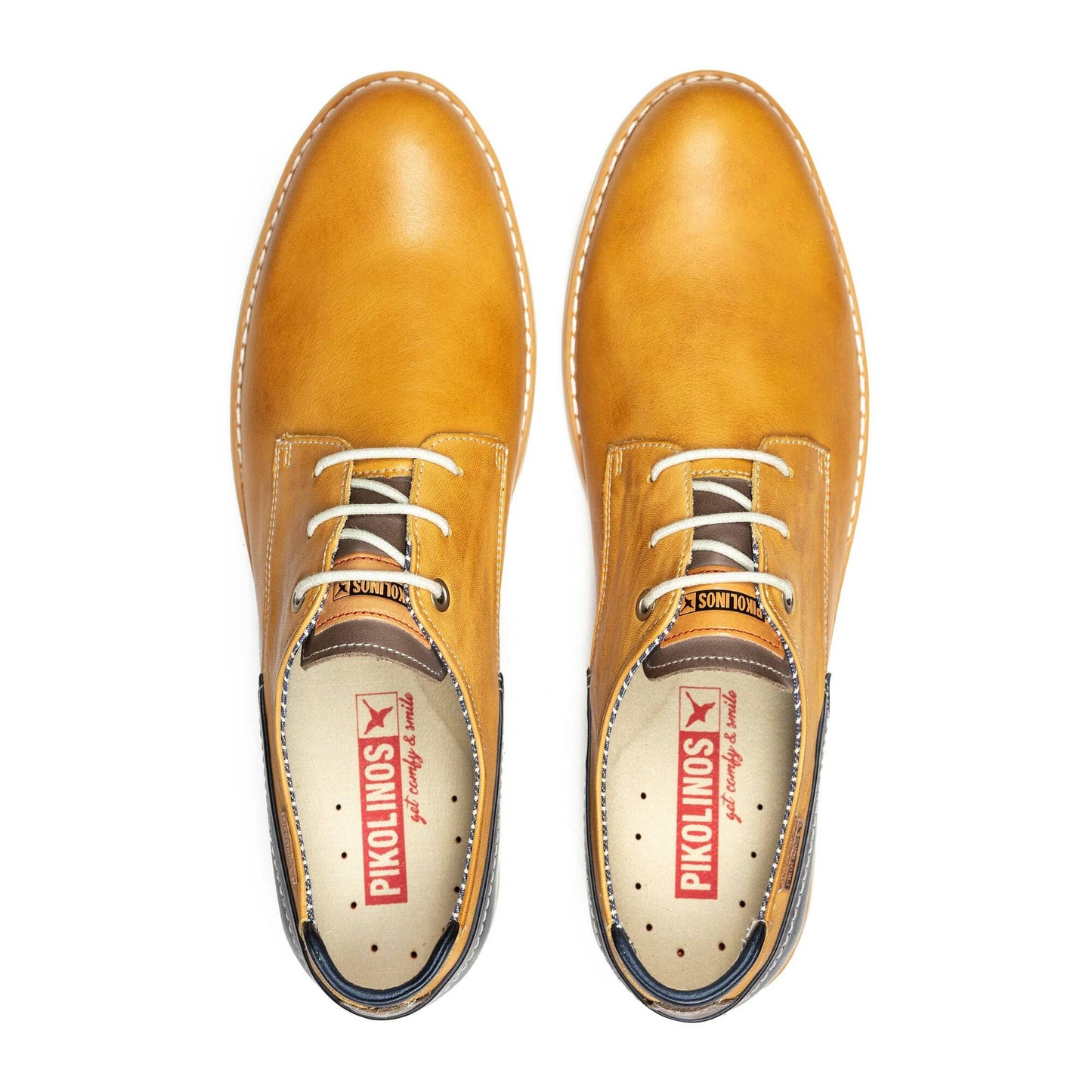 Pikolinos Men's Jucar M4E-4104C1 Leather Lace-Up Shoes Honey Yellow