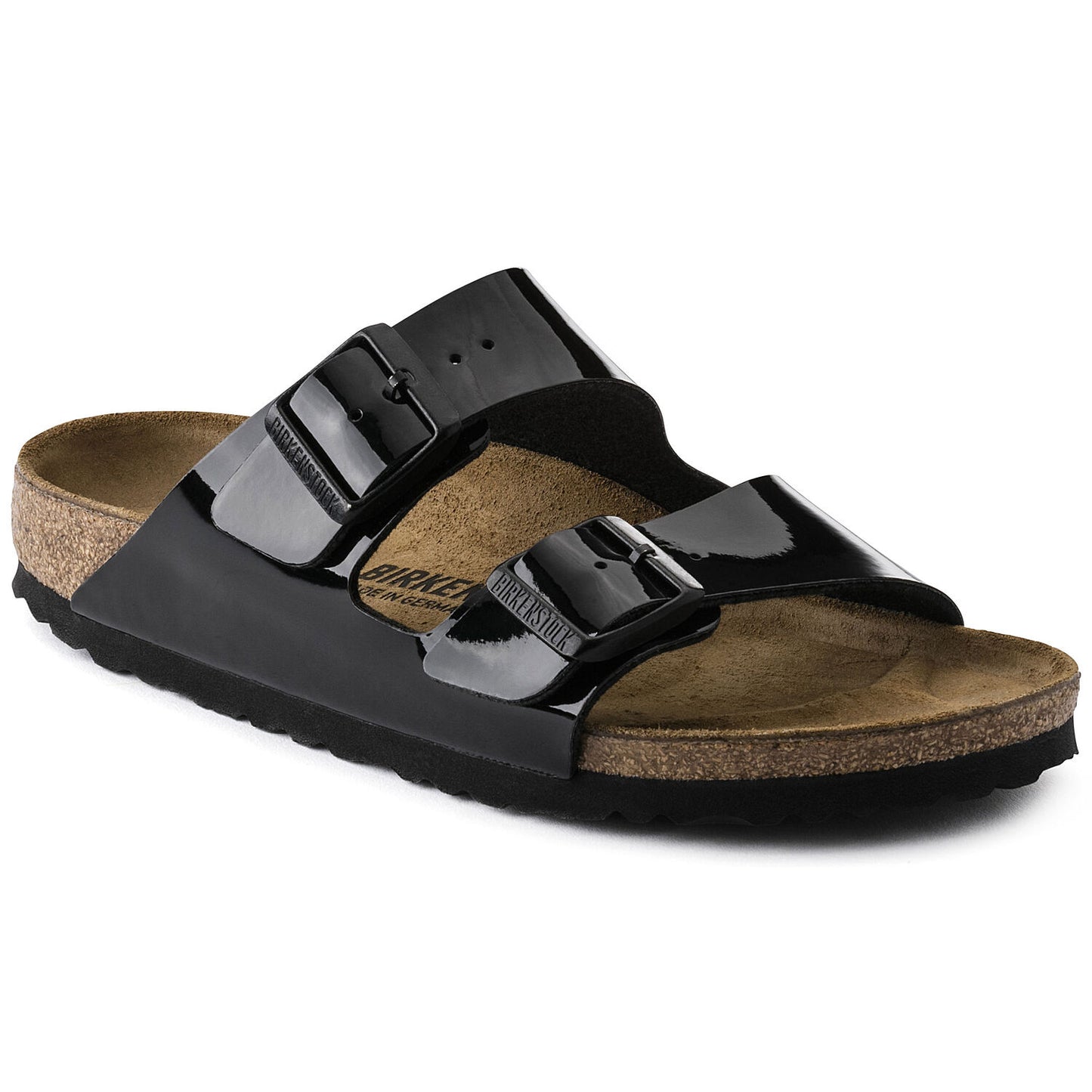 Birkenstock Unisex Arizona Birko-Flor Narrow Fit Sandals Black Patent