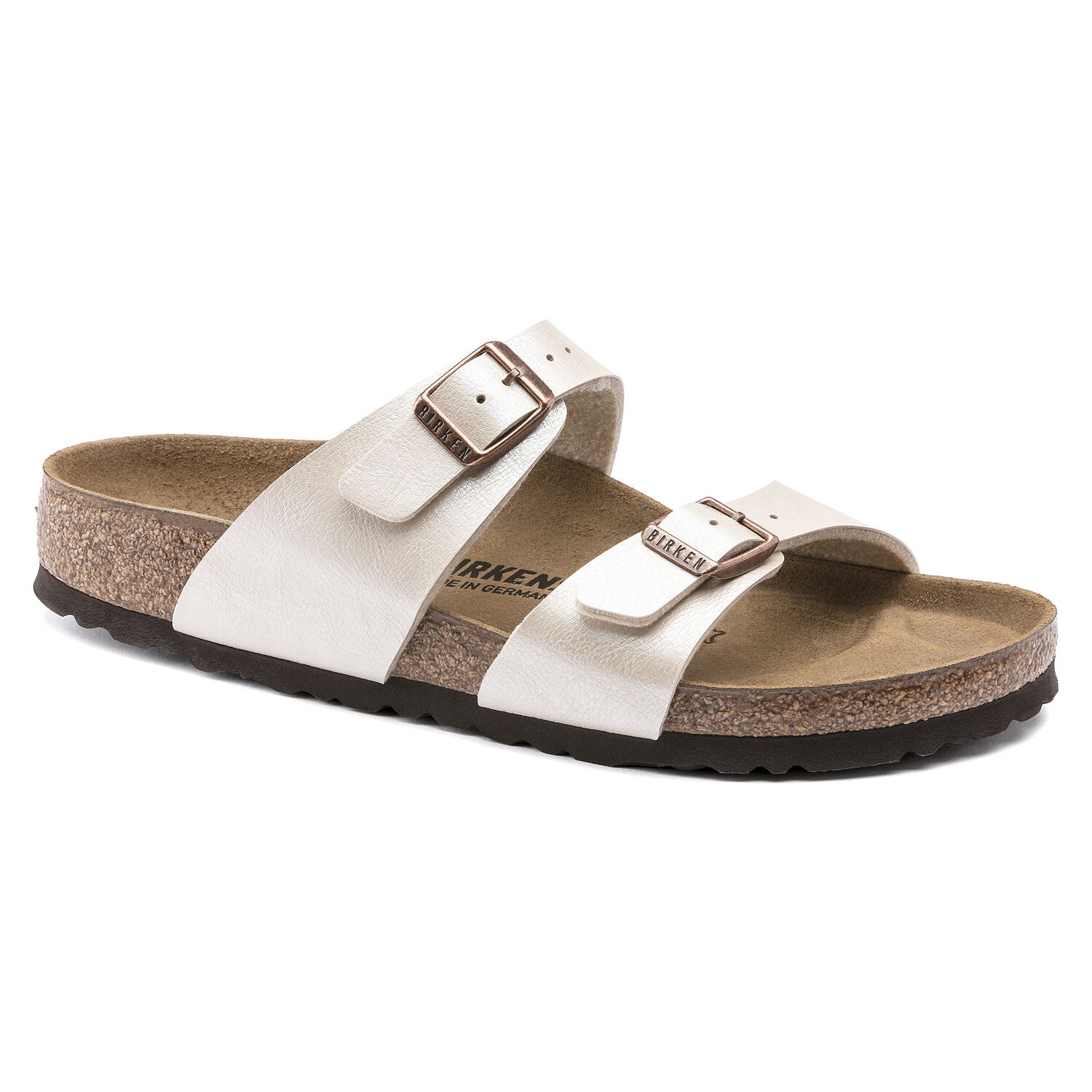 Birkenstock Unisex Sydney Birko-Flor Regular Fit Sandals Graceful Pearl  White