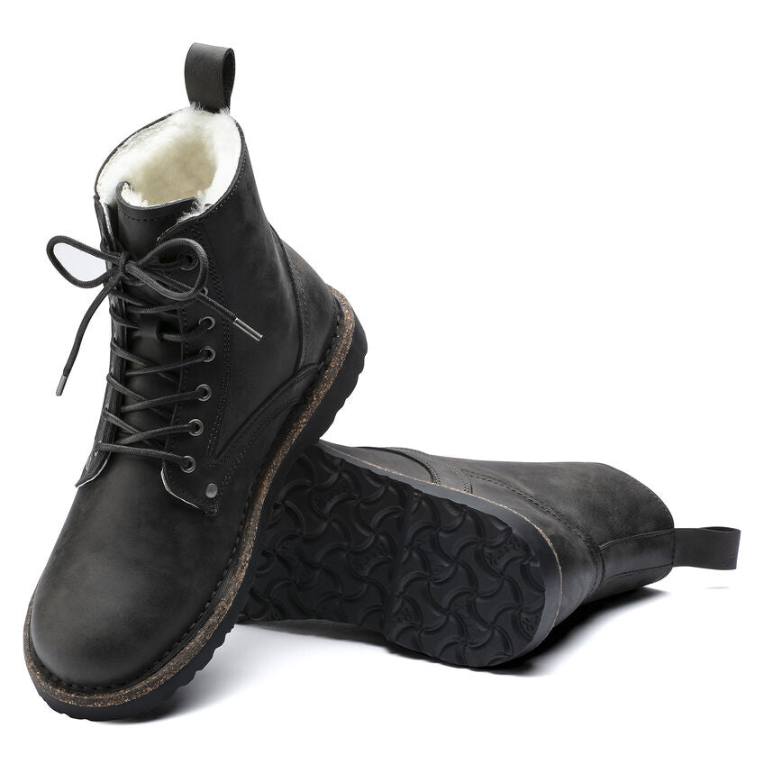 Birkenstock Women's Bryson Shearling Oiled Nubuck Leather Boots Graphite